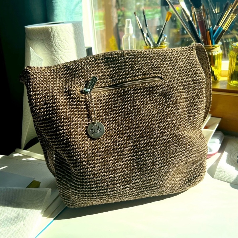 The Sak Brown Crochet Tote